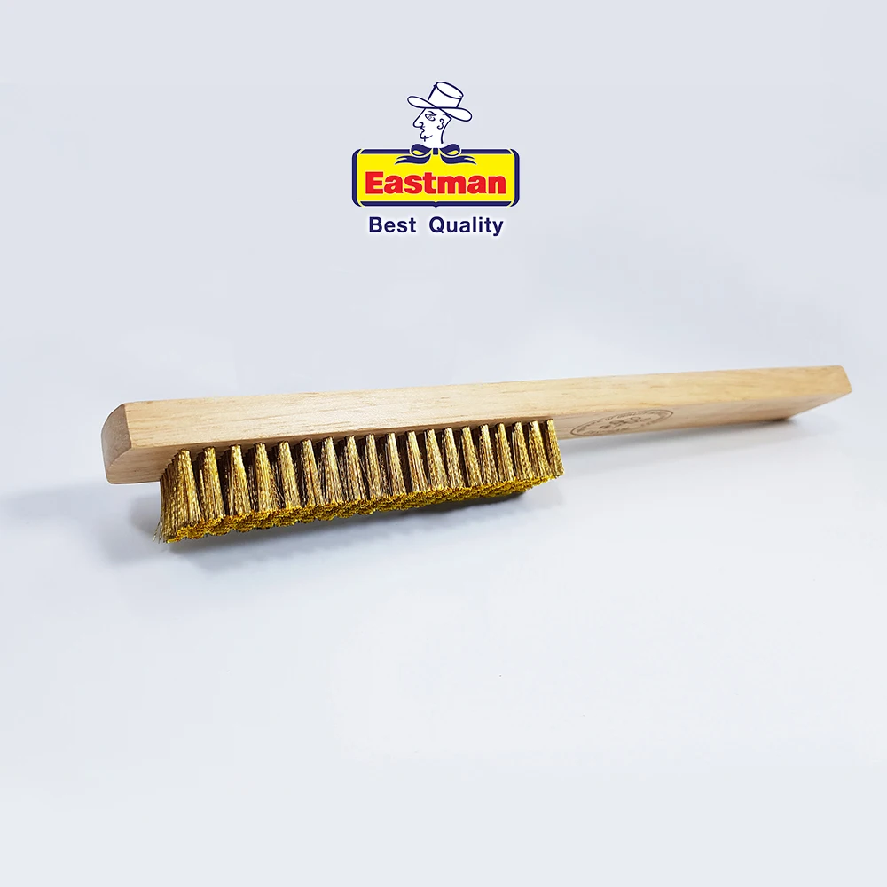 New Thailand Wholesale Industrial Brush Eastman 7 Row Brass Wire Wooden Brush for Heavy Duty Cleaning