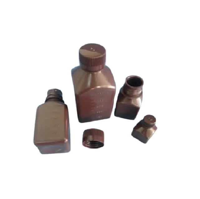 Transparent Polypropylene Square Narrow Mouth Bottle 500ml with PP screw cap