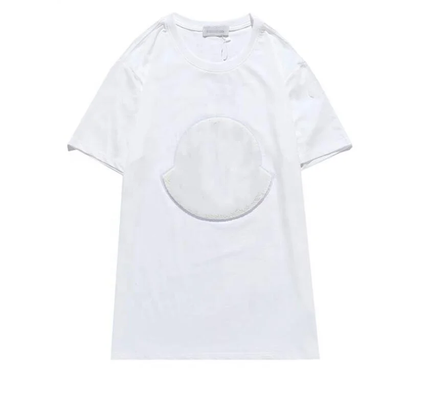 Unisex New Embroidery T-shirt fashion Men and women Design T-shirts Female T-shirts high quality black and white