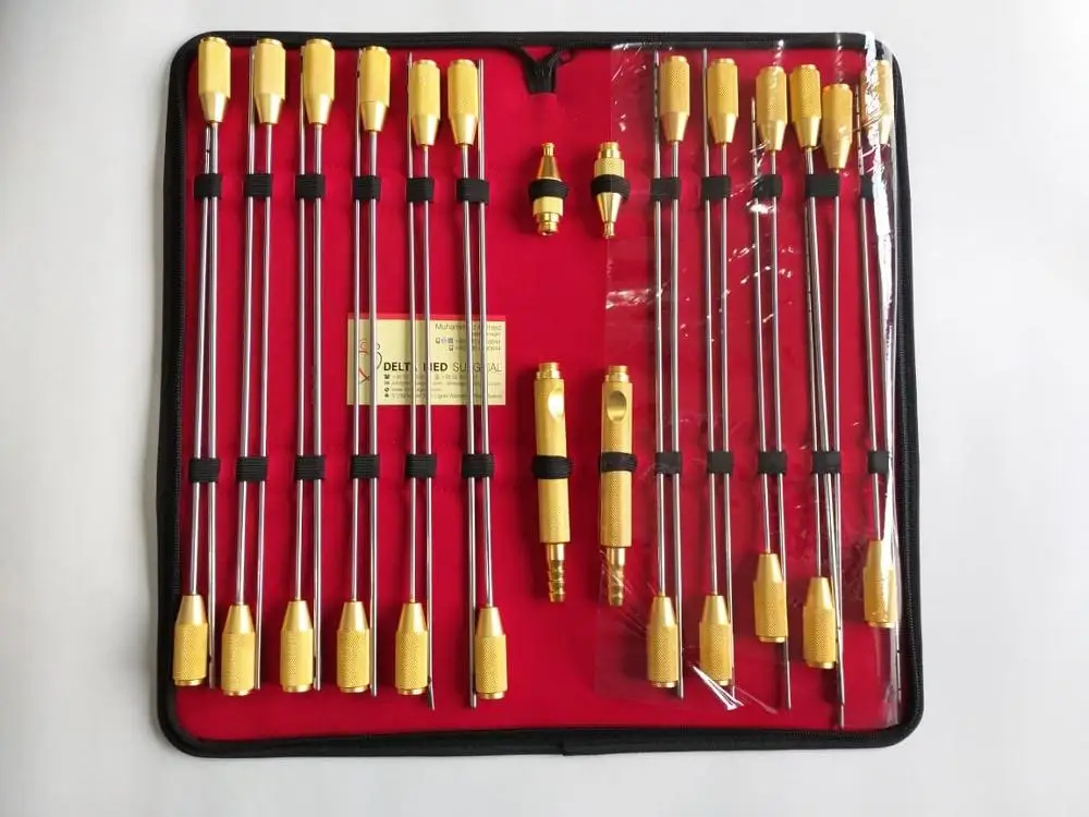 liposuction cannula set plastic surgery instrument fat transfer blunt tip cannulas