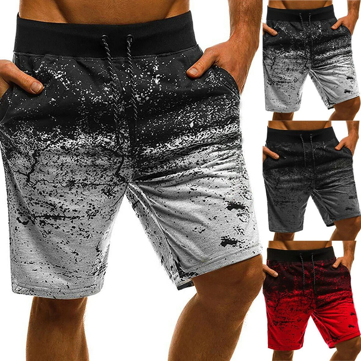 Custom Stone Washed Athletic Gym Shorts Hemp Raw Edge Rolling Up Terry Fleece Cotton Sweat Jogger Shorts for Men