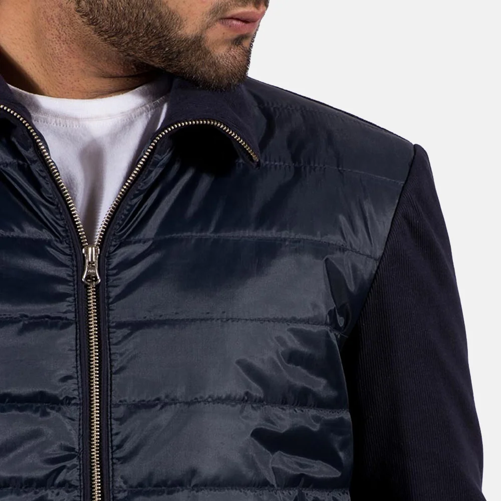 Men Windbreaker Jacket Customized in Black with Zipper Closure / Men Casual Wear Windbreaker Jacket in Polyester and Fleece