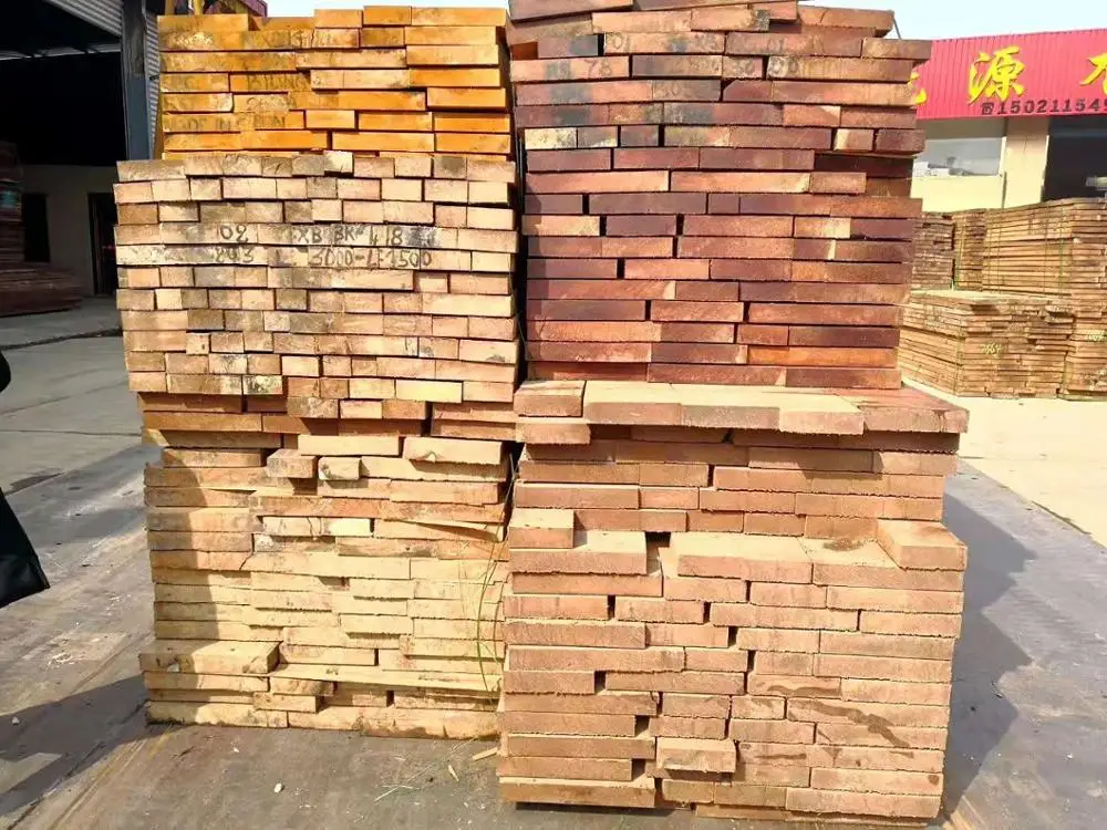 square timber fresh wood/timber/ log in our forest cutting Iroko