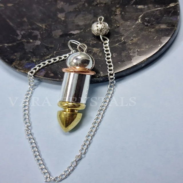 WHOLESALE COPPER COIL METAL PENDULUM KARNAK CONE CHAMBER EGYPTIAN-SPRING CAGE HOLLOW POINTED SHAPE SEVEN CHAKRA PENTAGRAM