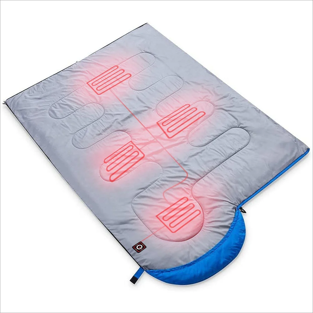 Mummy Portable 12V Electric Heated Sleeping Bag Blanket Waterproof for Outdoor Camping Hiking Winter Sports Europe Style