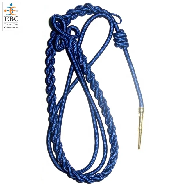 Hot selling Red Silk Uniform Shoulder Lanyard with Gold Metal Tip | Officer Uniform Cords