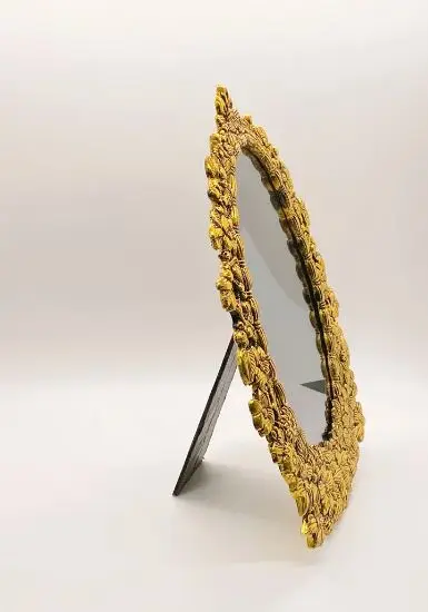 6x4 Decorative Brass & Copper Hanging Picture Frame Rectangular Shape Wholesale Gold Metal Glass Photo Frames Flower Design