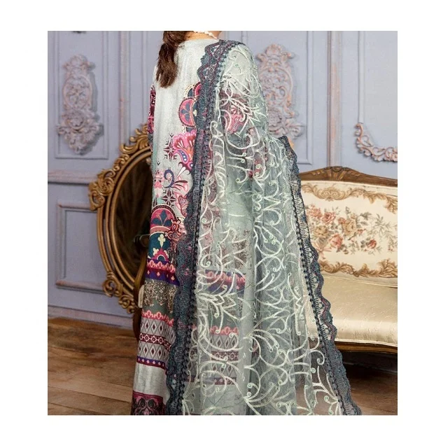 Customizable 2022 Top Quality OEM Service Casual Wear Women Lawn Collection 3 Piece Suit Available In Stock For Negotiable Price