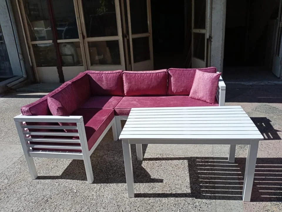 Corner Sofa Set  Patio Furniture Sets   Outdoor Sofa Set  Seating Group with Cushions  Garden Poolside L Shape Furniture