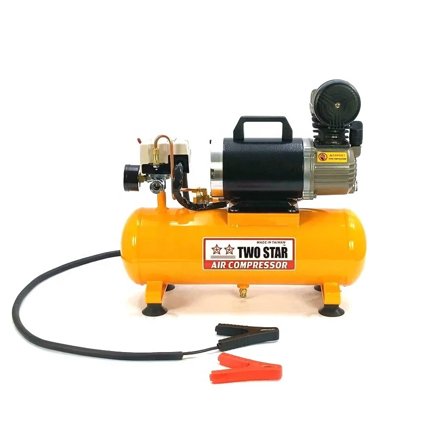 12V High Efficiency Weatherproof Long Duty Cycle DC Oil Less Professional Piston Mini Air Compressor Pump with 8 liter tank