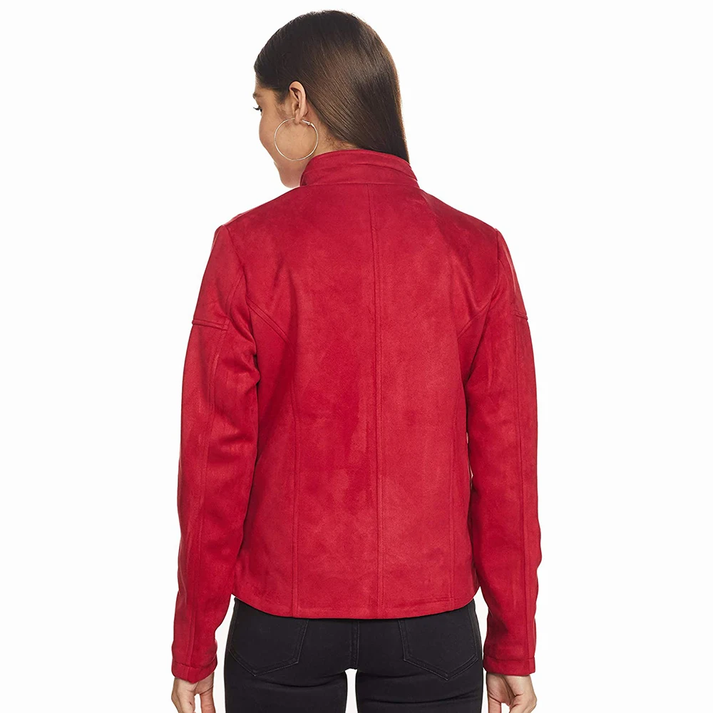 Женская уличная одежда красные куртки-бомберы с молнией спереди для девочек/стильные дам