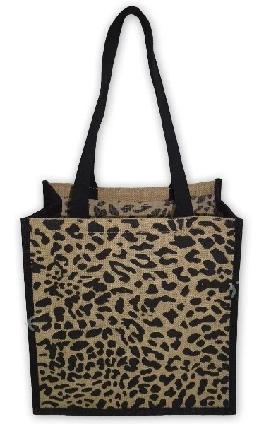 Wholesale Printed Hessian Shopper Bag Custom Printed Large Natural Eco Friendly Burlap Jute Shopping Tote Beach Bag With Pocket