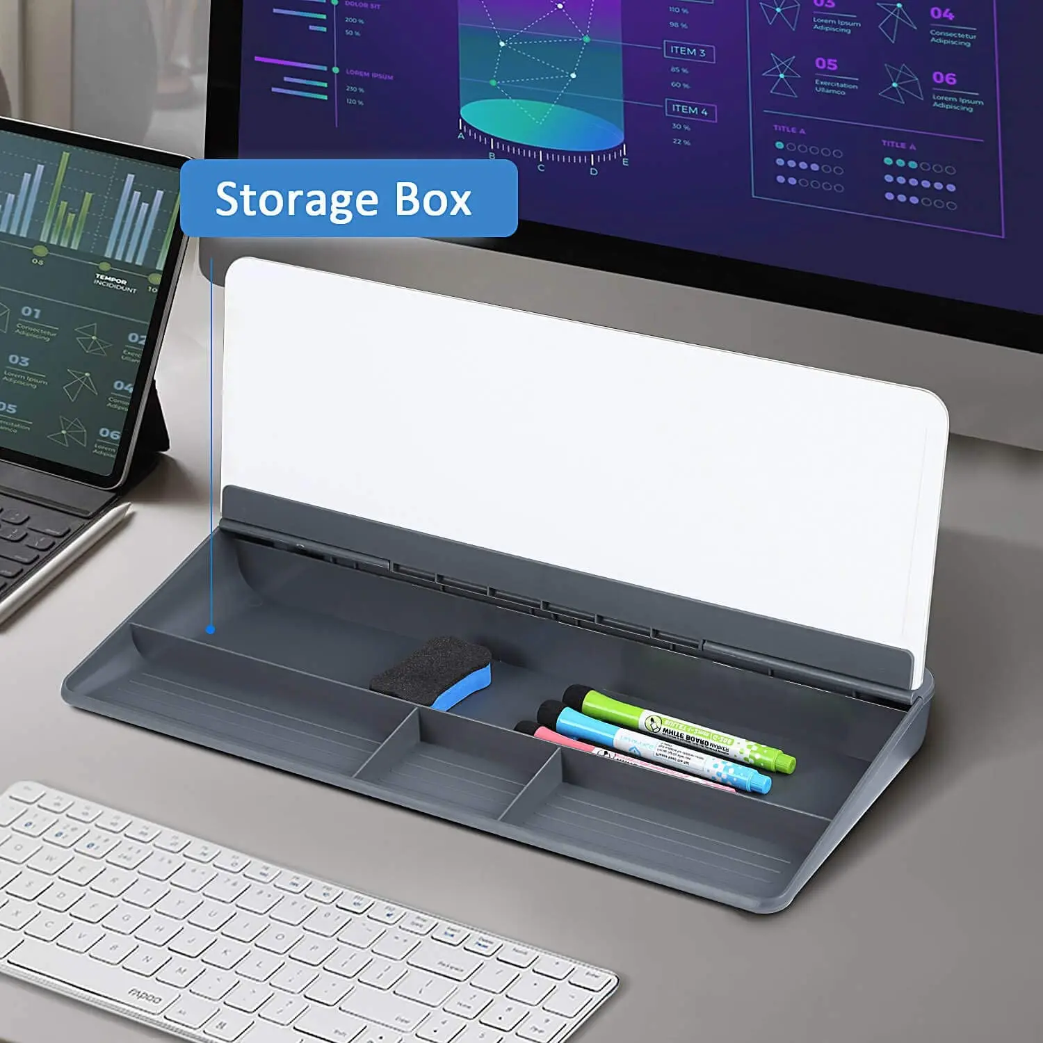 small Computer Keyboard Dry Erase whiteboard Glass Desktop Computer Pad