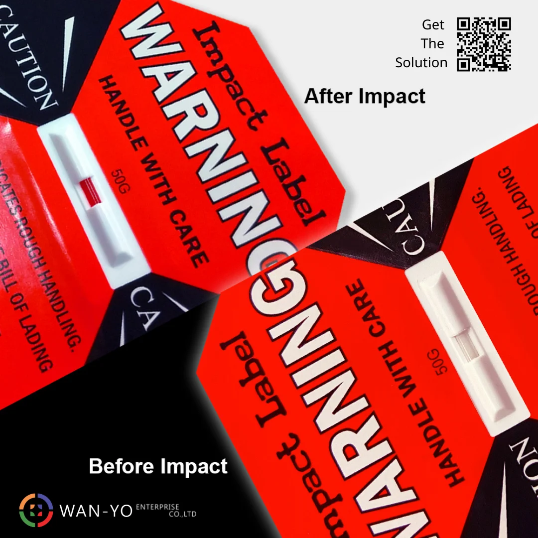WAN-YO Impact Label Shock Indicator Sticker for Impact Monitor ( Shock Sensor for Shipping )