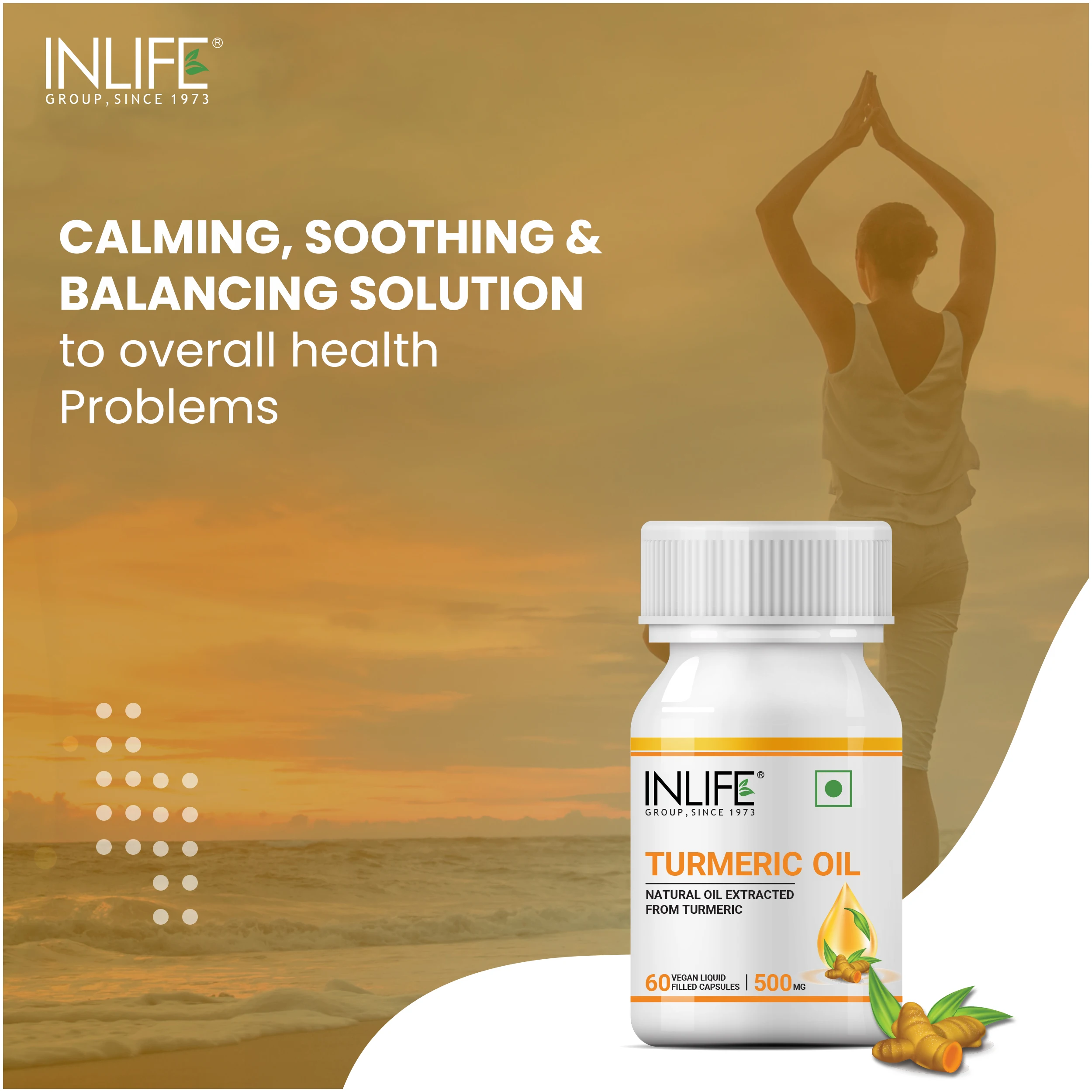 Капсулы куркумного масла INLIFE более быстрое впитывание чем экстракт антиоксидантная и натуральная детоксикационная добавка для мужчин женщин 500 мг