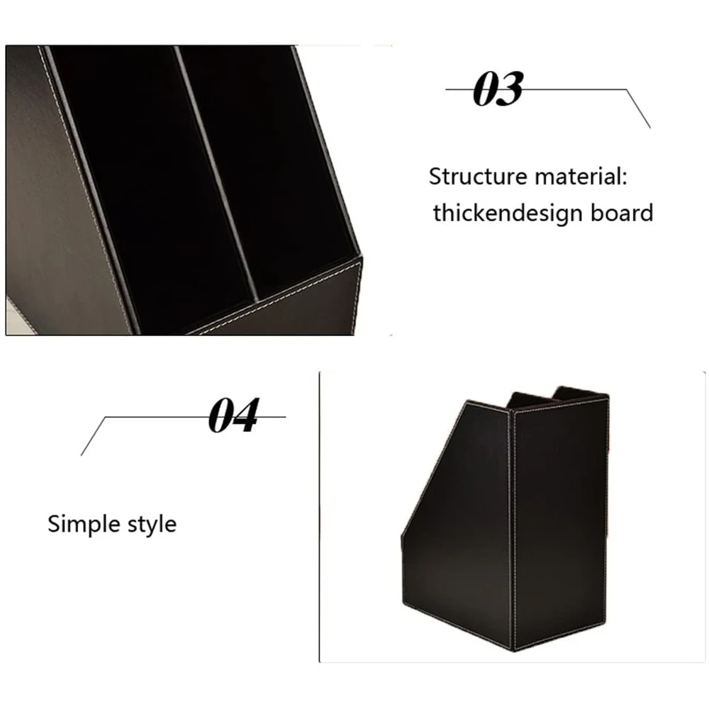 New Arrival Leather Magazine Holder in Leather / Wood Material Office Desk File Box