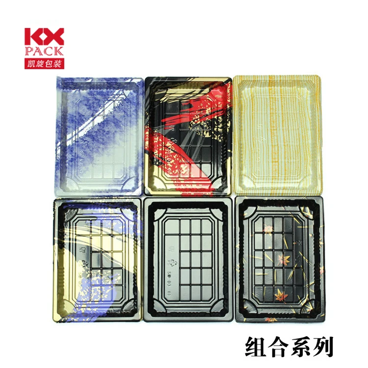 Best Selling Box Plastic Packaging Manufacturer Black Sealed Buckle Food Sushi Take Out Container