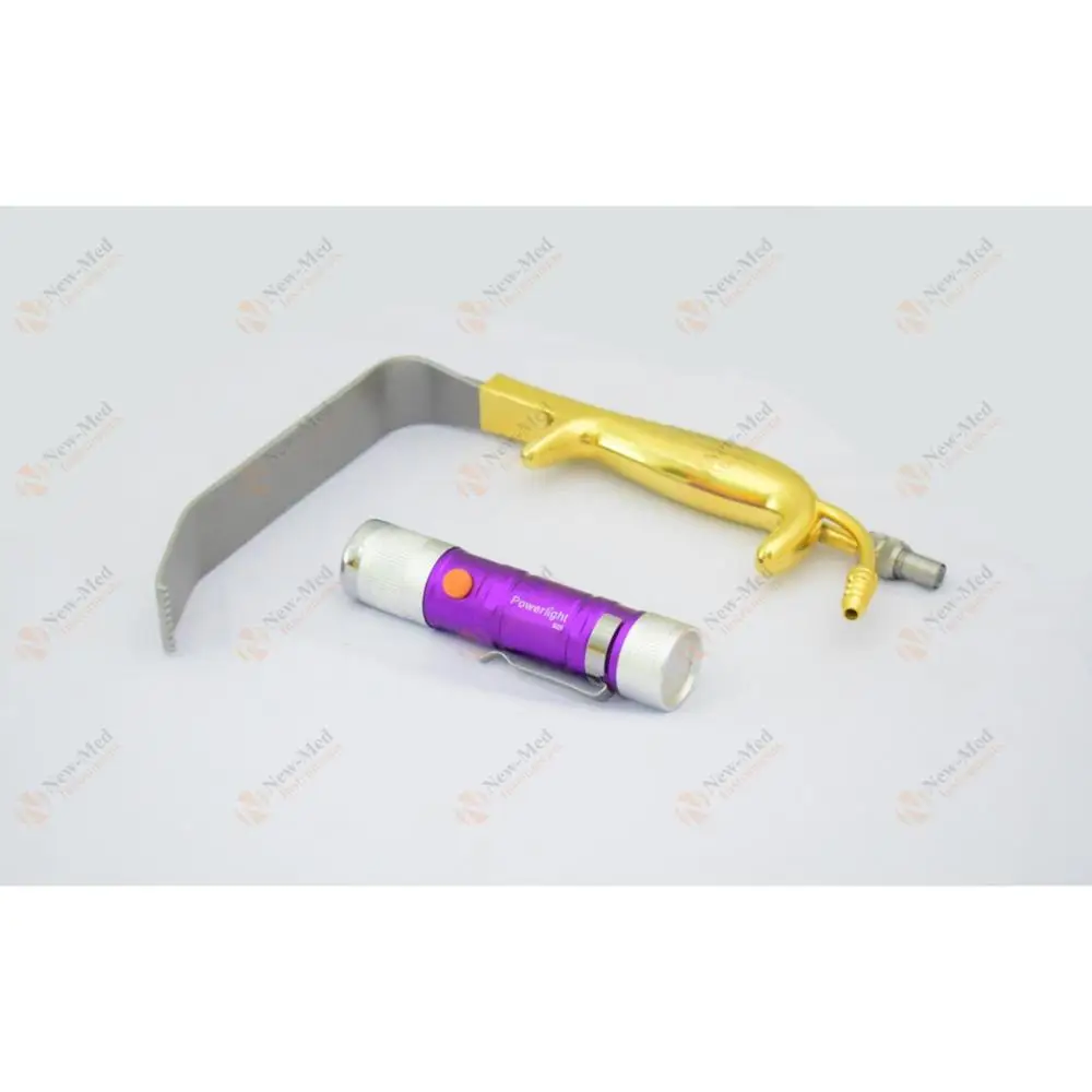 Tebbetts Fiber Optic Lighted Breast Retractor With Suction & LED light Source / Plastic Surgery Instruments