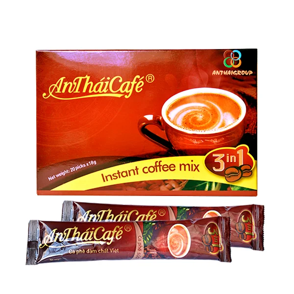 High Quality SUNRISE Soluble Coffee Bitter Taste with Sugar and Cream Flavors Box Packaging for Coffee Kiosks