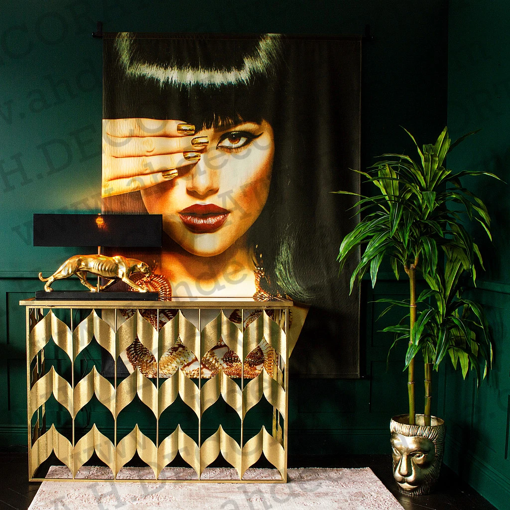  Современный настенный стол-консоль для гостиной металлический Galaxy золотого цвета в металлическом верхнем зеркале высококачественный боковой стол