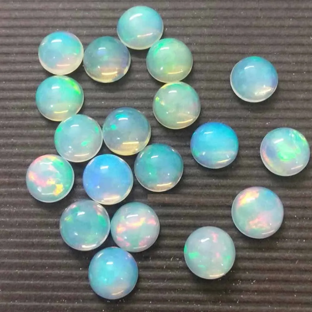 Натуральный опал Эфиопский Круглый Кабошон 6x6 мм свободный драгоценный камень сертифицированные Янтарные Бусины высшее качество драгоценные камни ювелирные изделия