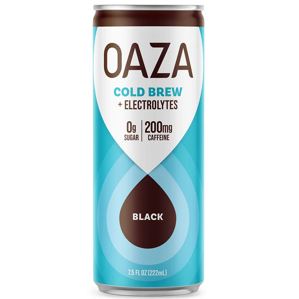OAZA High Performance Cold Brew Hydrate your Coffee 8 Fl Oz Pack of 12 Ready to Drink (Black)