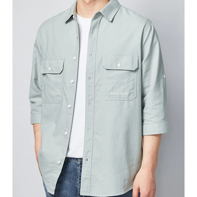 Short Sleeve Comfortable Men Shirts Modern Fit Tops Print Pattern Custom New Casual High Quality 100% Cotton Design Solid Color
