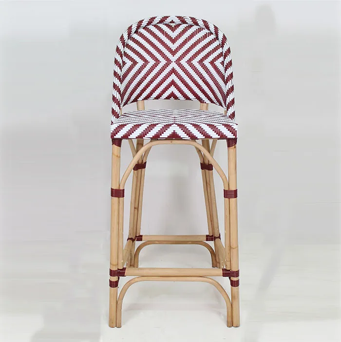 Sylvain Rattan French Bistro Bar Chair