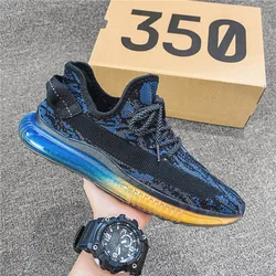 Popular classic fashion black men dad shoes Reflective running sports sneakers original yeezy ,blue yeezy forsports and leisure