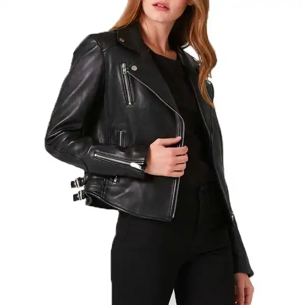 Wool/Fleece made Customized logo printed women leather jacket in cheap price
