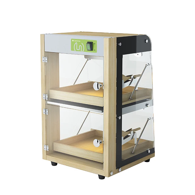 Витрина для жареной пищи и выпечки, двухслойный деревянный шкаф, витрина для подогрева