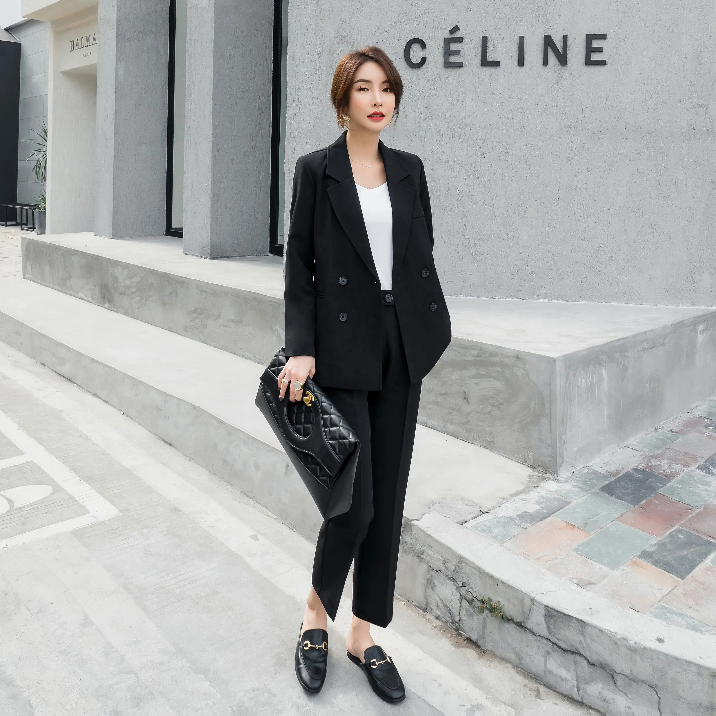 
2020 Wholesale Women Fashion Formal Suits Ladies Office Wear Business Matching Suits 