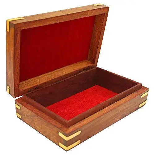 Wood and Brass Designer Jewelry storage Box Royal Luxury Wooden  Gift Box   Jewelry Packing Wood Box