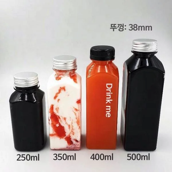 hot sale PET beverage square bottle 300ml, 500ml,600ml