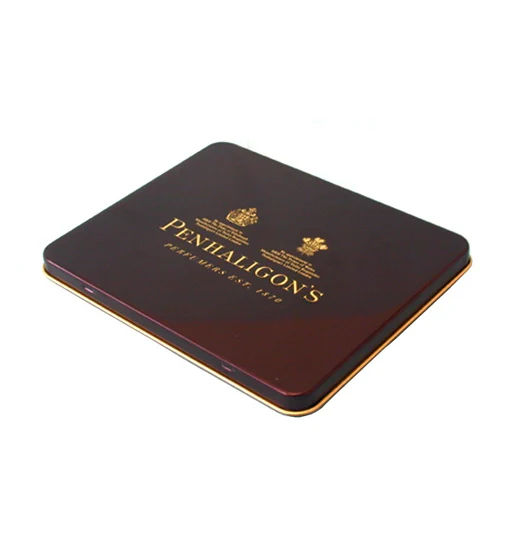 rectangle cosmetic aluminium metal tin can box for perfume