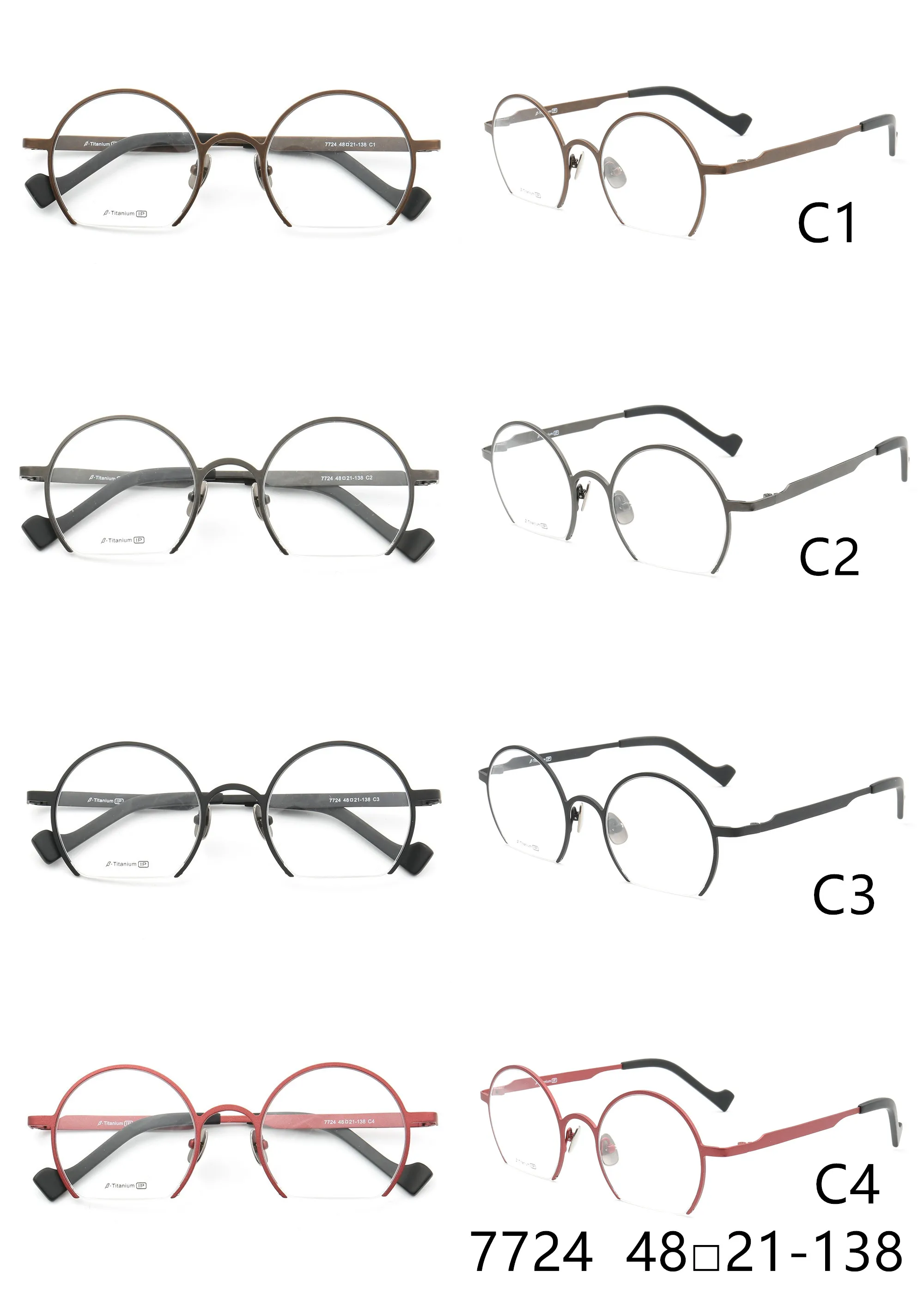 2021 customized Pure Titanium glasses  full frame Optical Frame eyeglasses blue light blocking reading and myopia glasses 7724