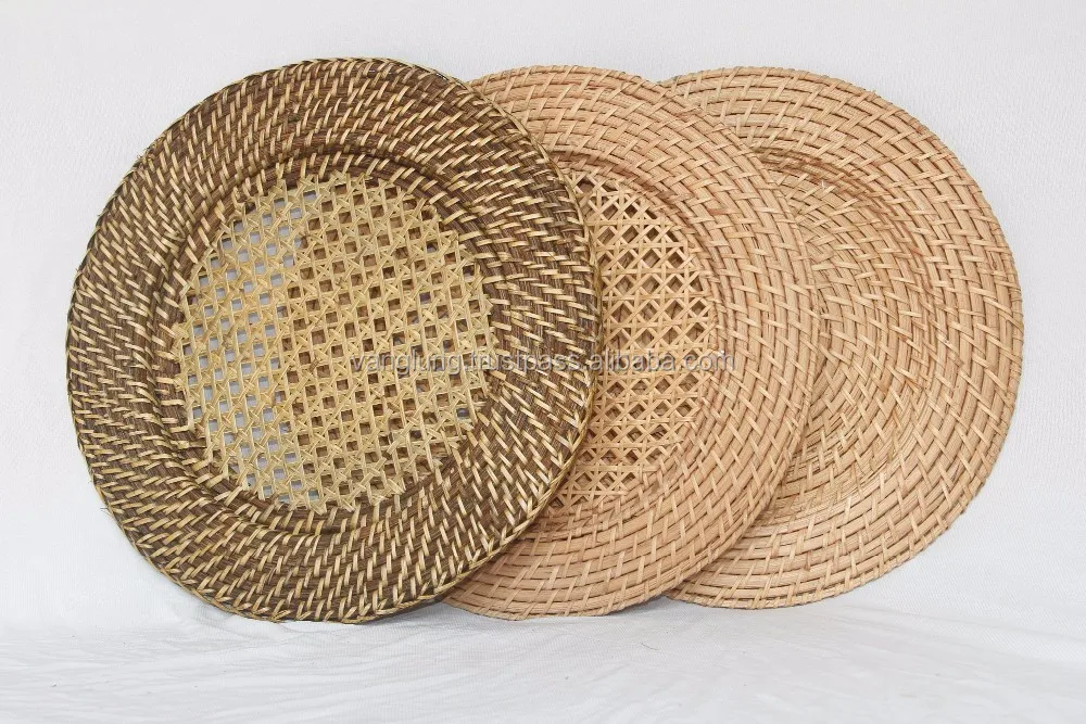 Vintage Luxury Underplate Glass Charger Plate Table Decoration Charger Plates