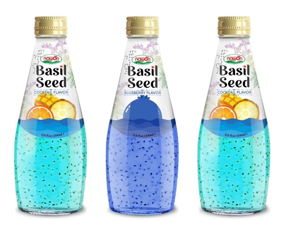 Поставщик напитков из семян базилика коктейлей 290 мл сок Soursop бесплатный образец оптовая цена OEM USDA Organic