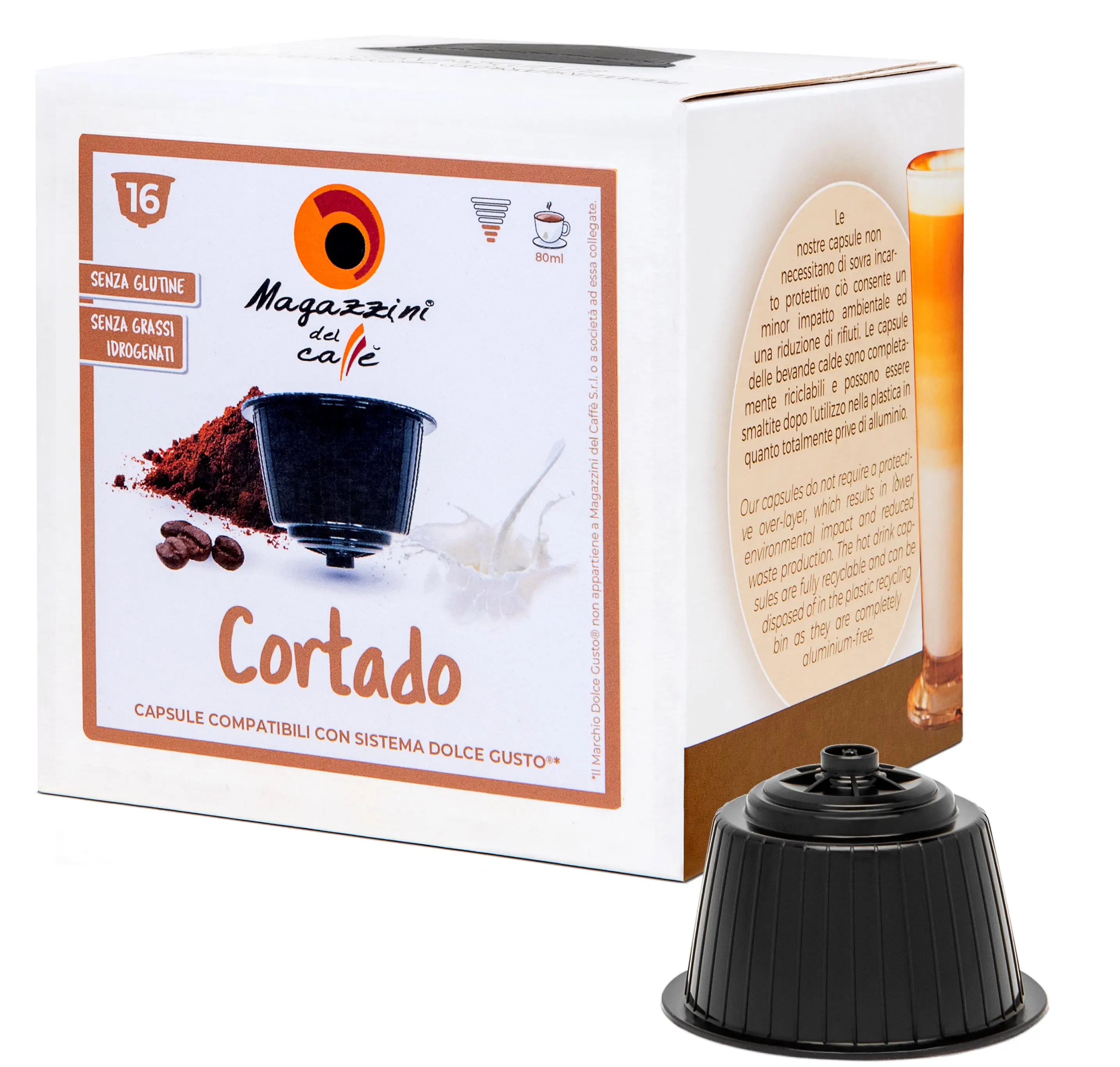 
Italian Cortado Dolce Gusto* compatible coffee capsules- 16 cps box 