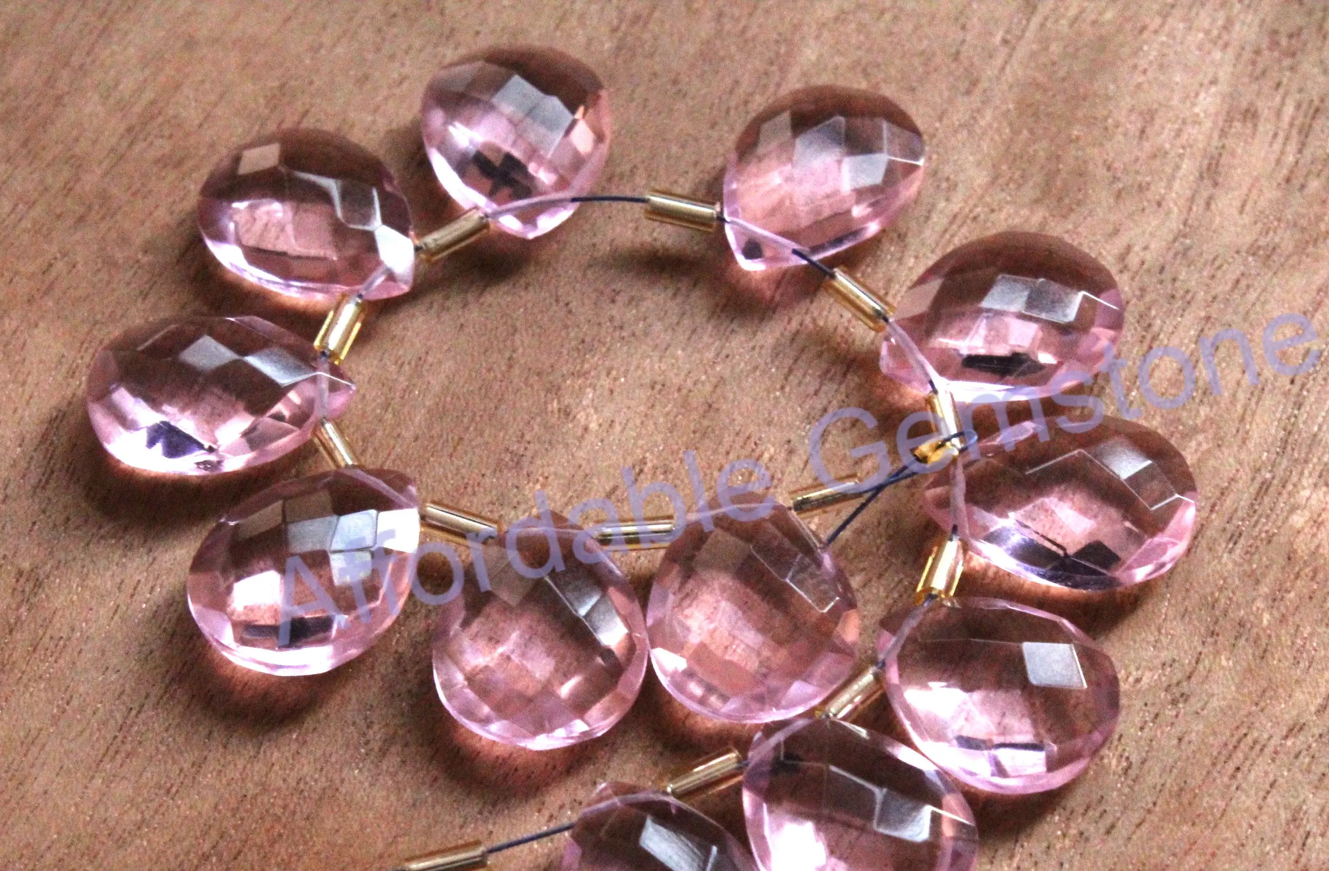 
Rose Quartz Top Drill Gemstone Heart Shape stone Hand polished Gems Rose Quartz Beads jewelry making stone Size 12x16MM 