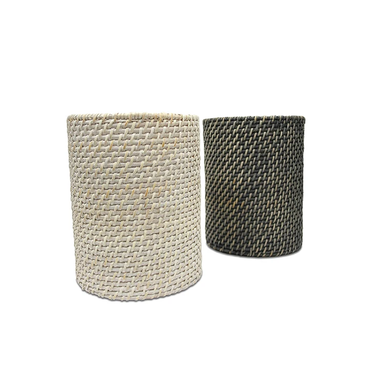 Корзина для мусора из ротанга круглой формы с логотипом на заказ