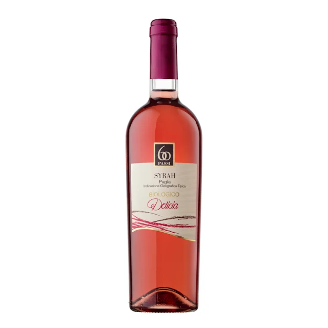 ORGANIC ITALIAN SYRAH ROSE WINE PUGLIA IGT 750ml made in italy  wine tables alcoholic beverages