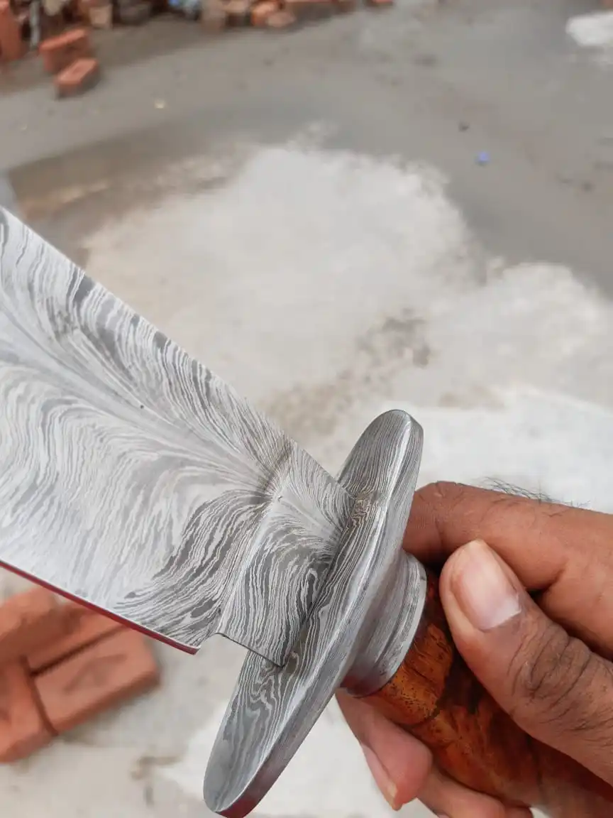 
15 Inches Long Exposed Tang Handmade Carbon Steel Hunting Bowie Knife with High Quality Gift knife Outdoor knife Razor sharp 