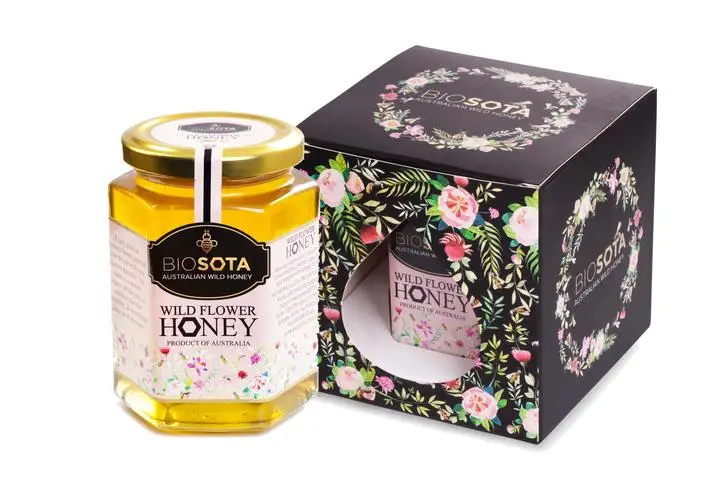 400g Australian Wildflower Honey -  Certified Organic - black box