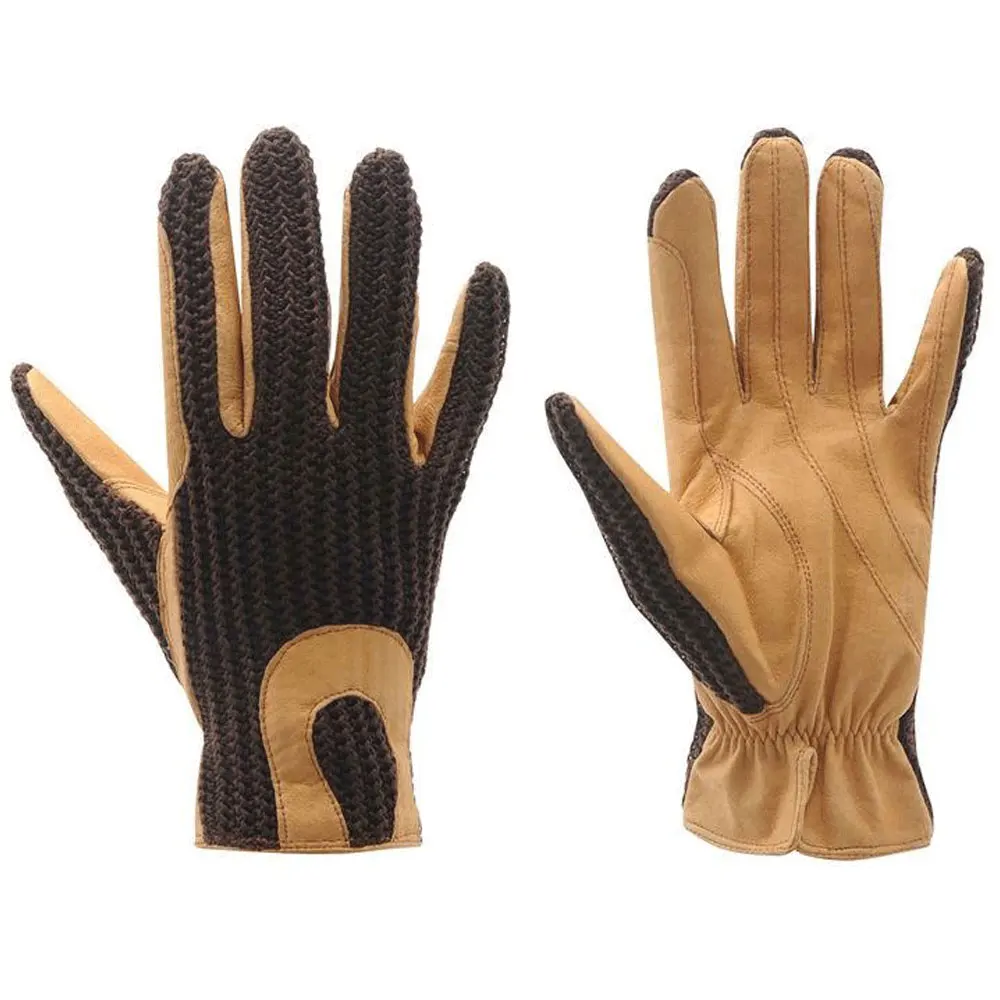 OEM Equestrian Gloves made with Goatskin Horse Riding Gloves Four way Back Synthetic Leather Palm Silicon Printing Racing Gloves