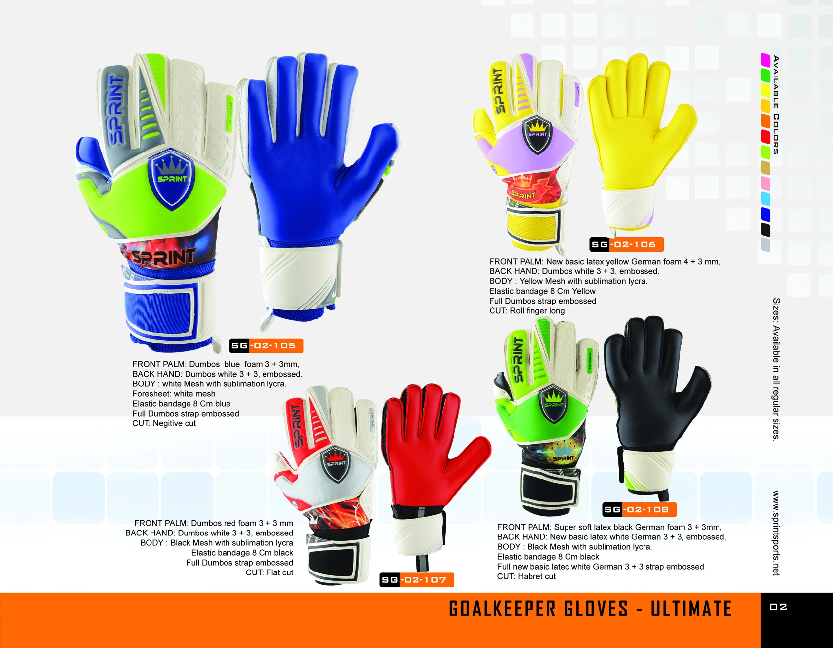 Goalkeeper Gloves Logo Available Sprint Sports Football Goal Keeper Gloves German Foam SG-02-123 Customized Color PK Customized