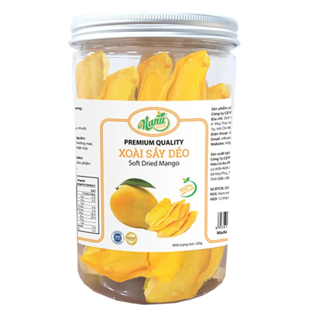 Dried mango packed in plastic jar 250g-500g