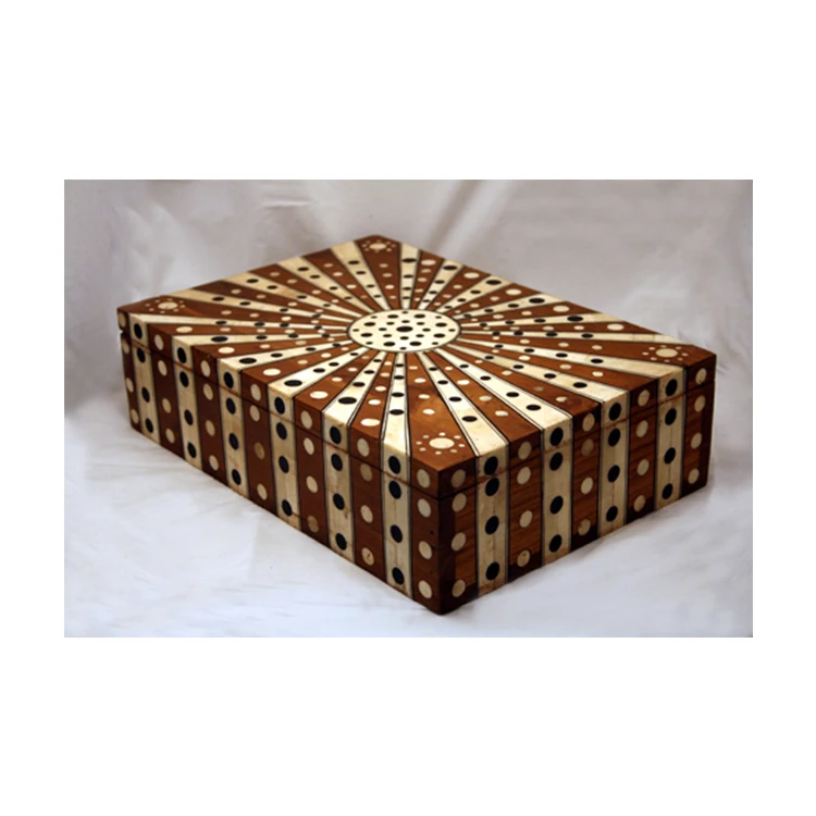 Причудливый кусок звездного стиля верблюжья кость инкрустация узор ручной работы деревянная коробка