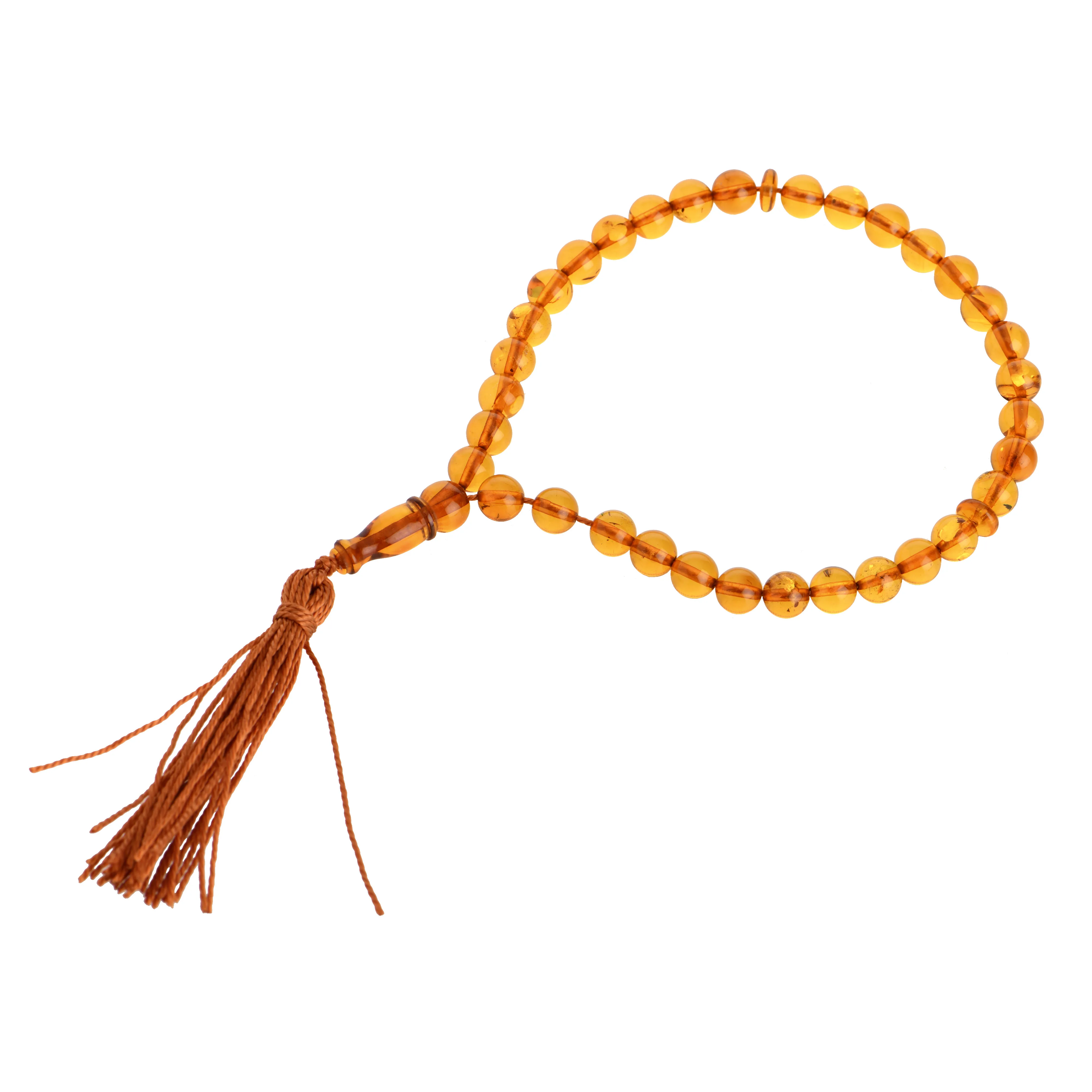 Muslim Prayer 33 Beads Baltic Amber Round Bead Necklace , Tesbih-Tasbih-Tasbeeh-Misbaha-Masbaha-Subha-Sebha-Sibha-Worry Beads-R