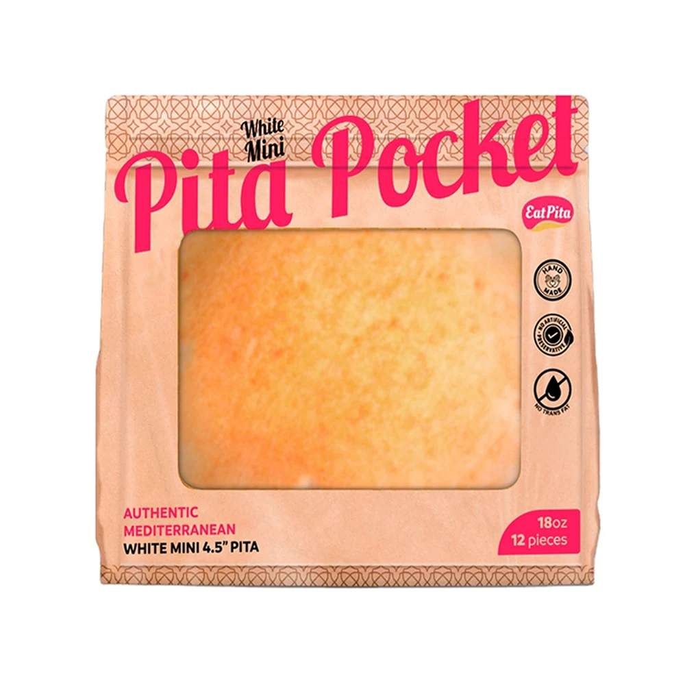 Eat Pita Hand Crafted Wholesale High Quality Baked Pita Pocket Mini White 4.5 Inches